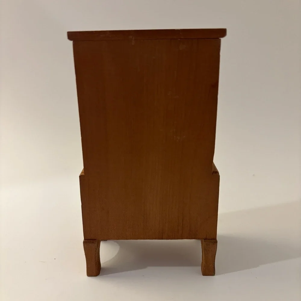 VTG Shackman Dollhouse Miniature Wood Highboy Chest of Drawers Dresser 1:12